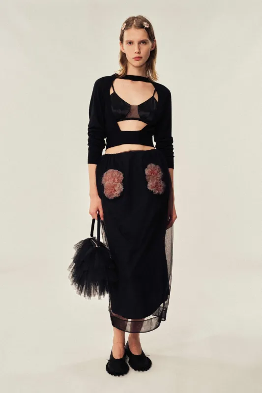 Trapped Carnation Pencil Skirt sold by Simone Rocha