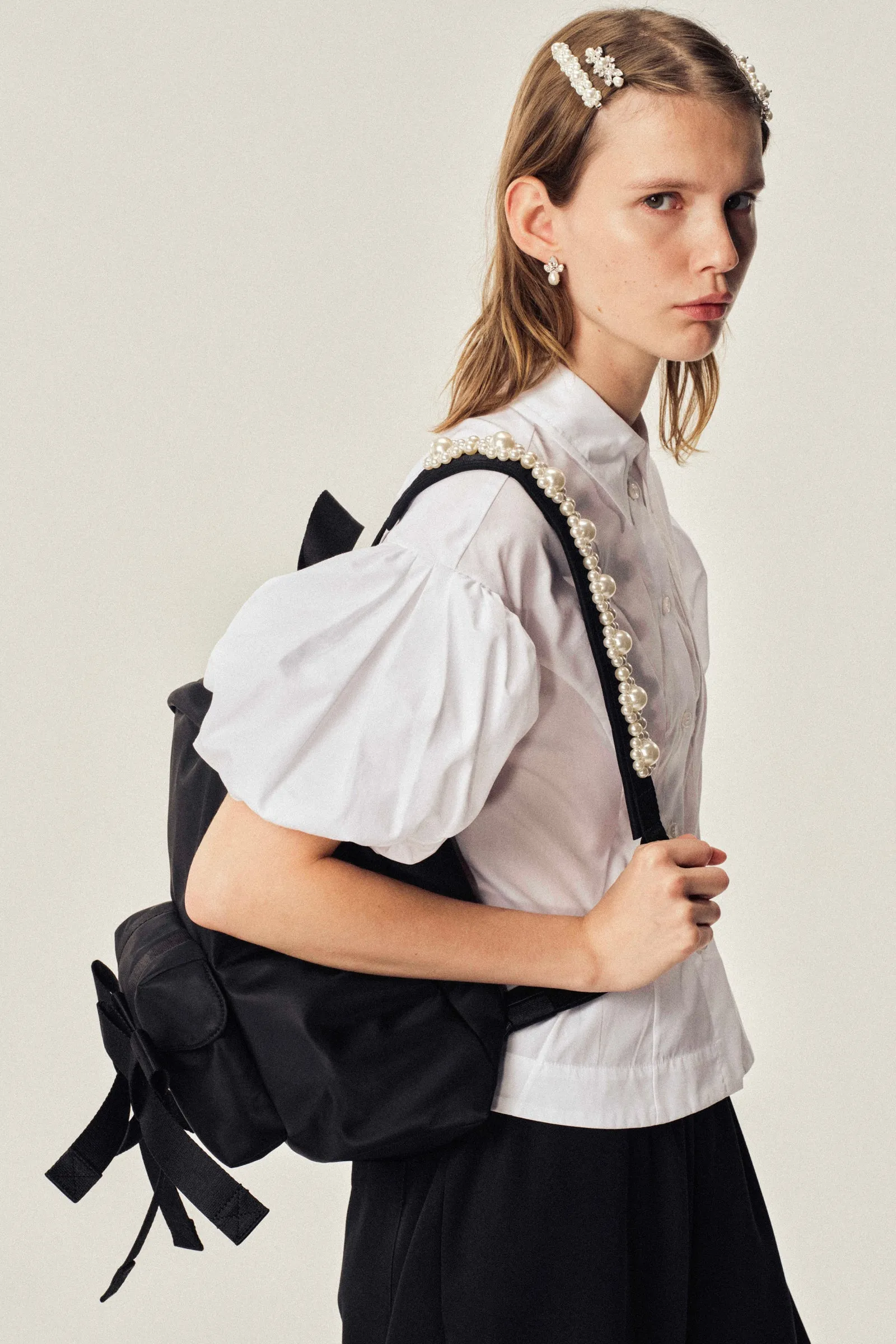 Cropped Puff Sleeve Shirt sold by Simone Rocha product image thumbnail 2