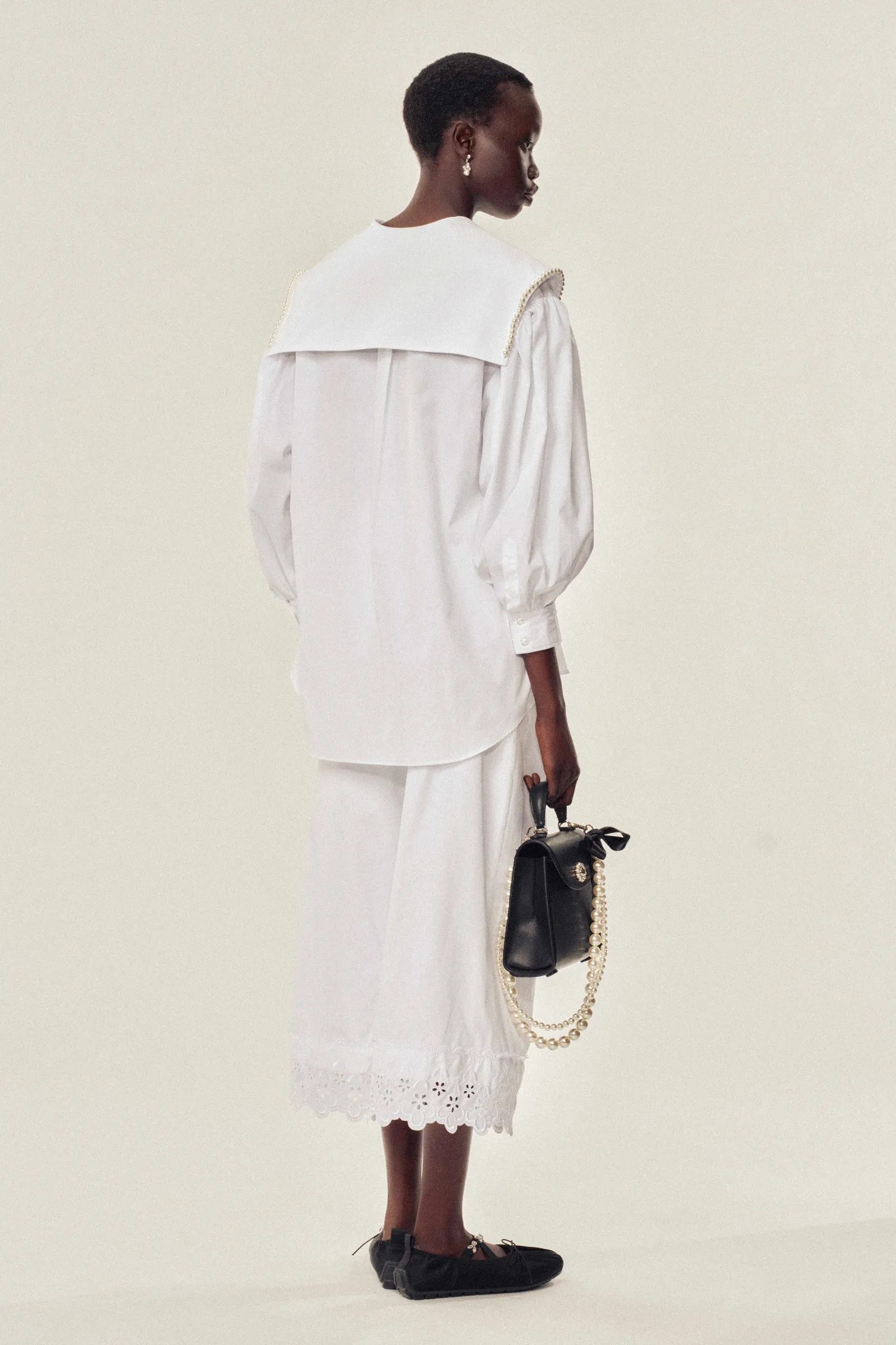 Beaded Sailor Collar Puff Sleeve Shirt sold by Simone Rocha product image thumbnail 4