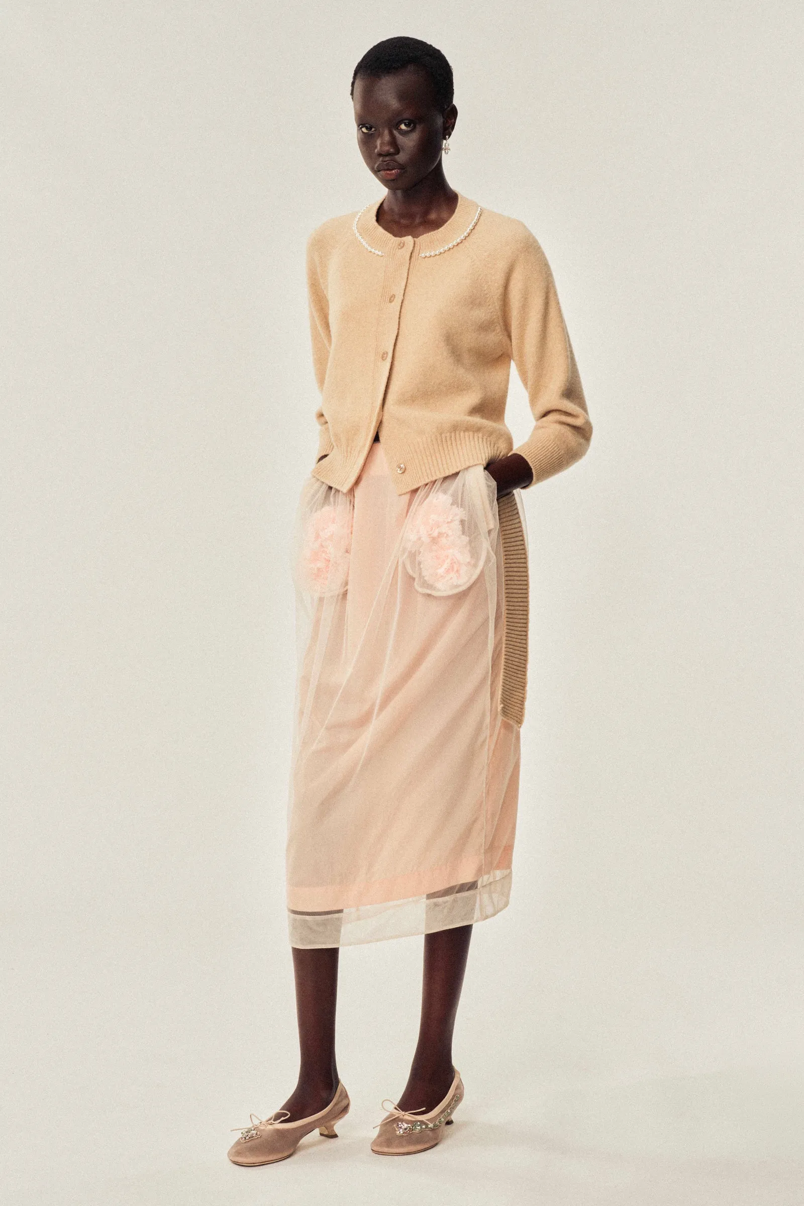 Trapped Carnation Pencil Skirt sold by Simone Rocha