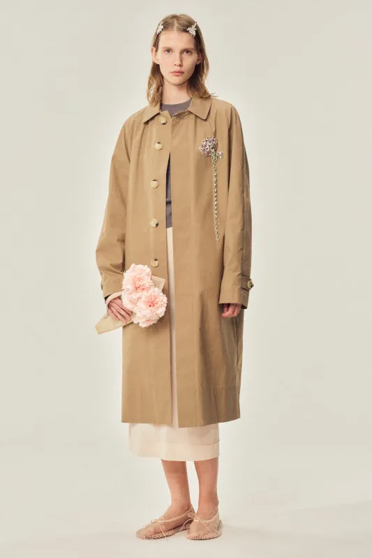 Embellished Carnation Car Coat sold by Simone Rocha