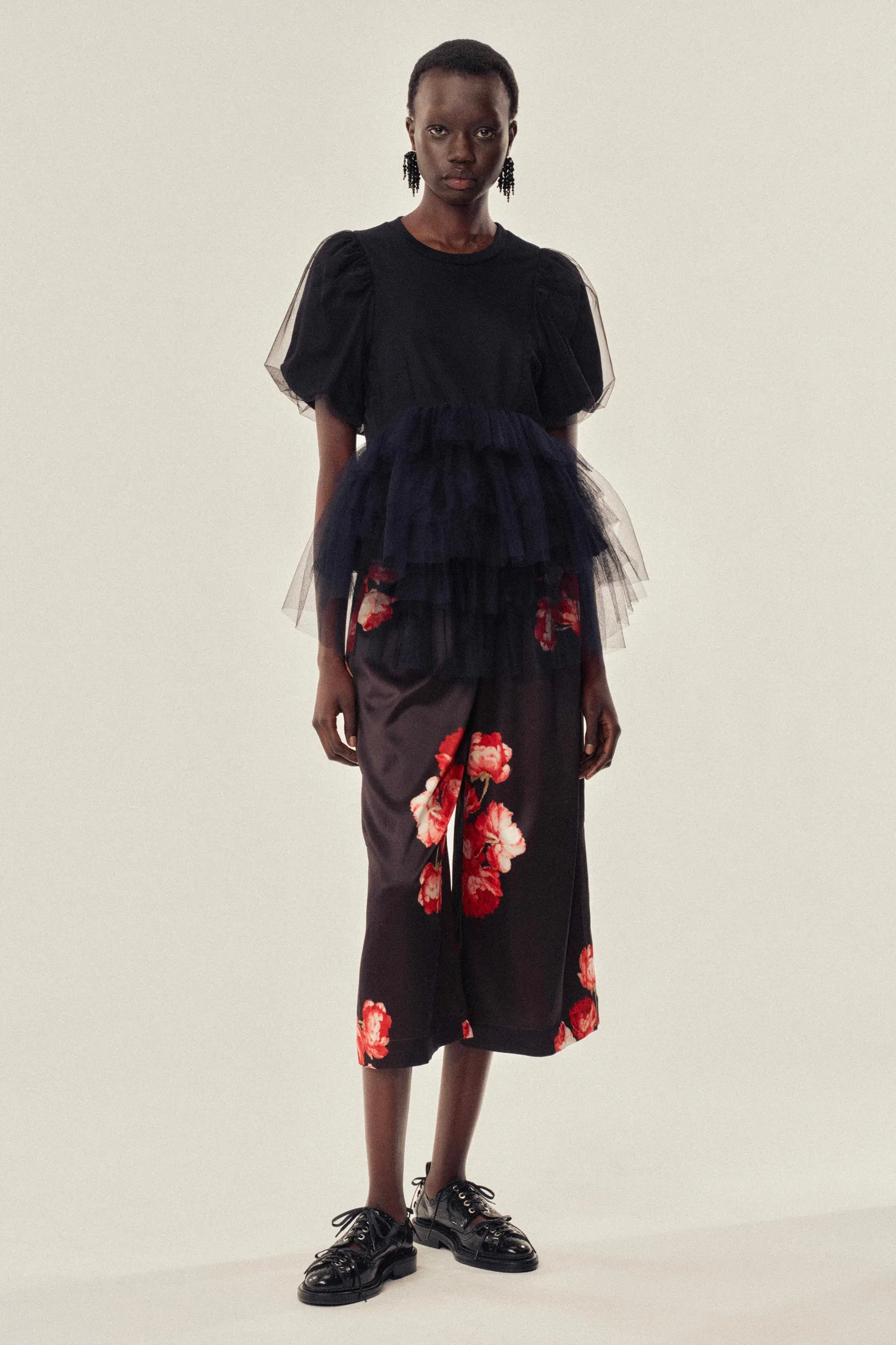 Cropped Ruffle Waist Trousers sold by Simone Rocha
