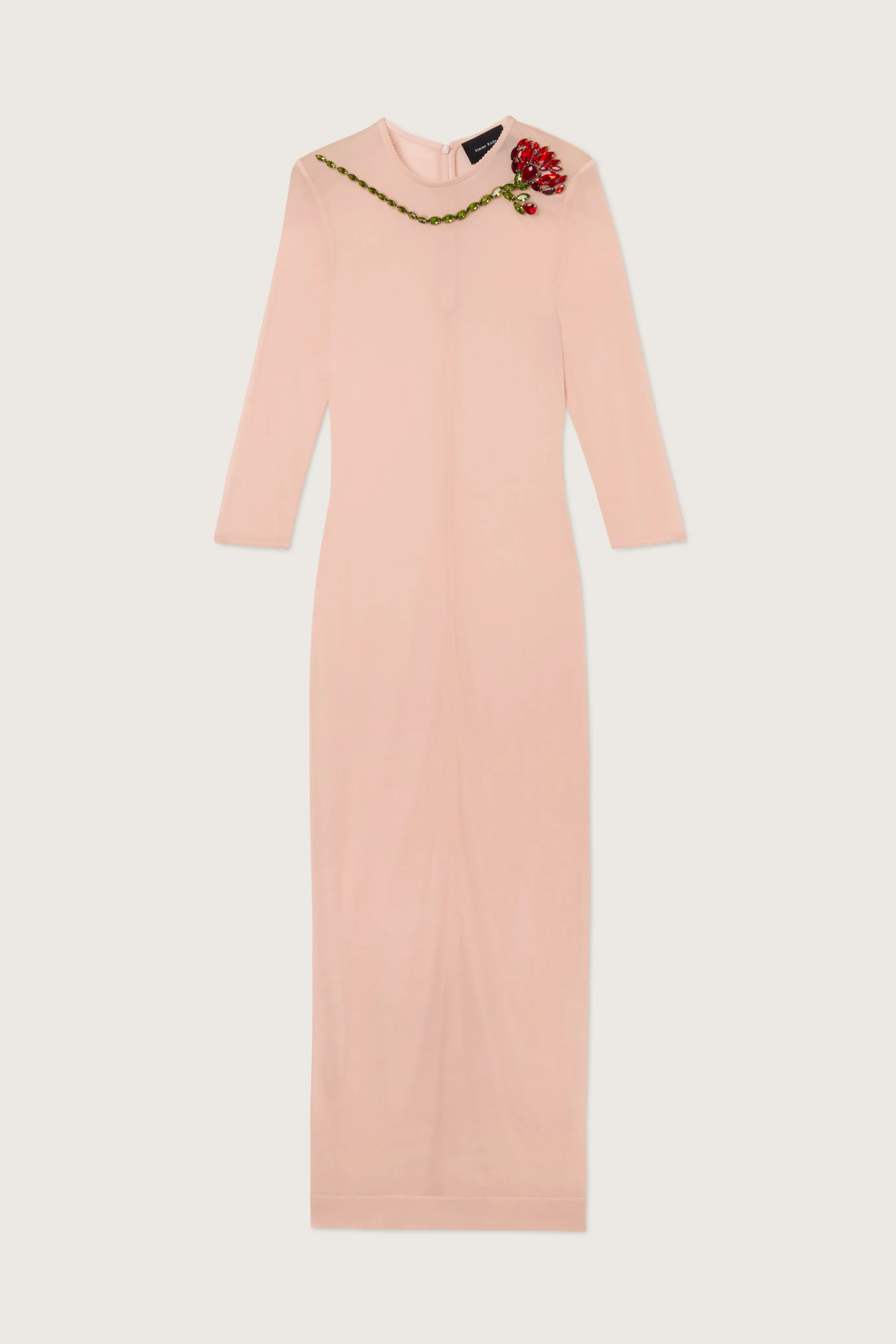 Embellished Carnation Fitted Mesh Dress sold by Simone Rocha