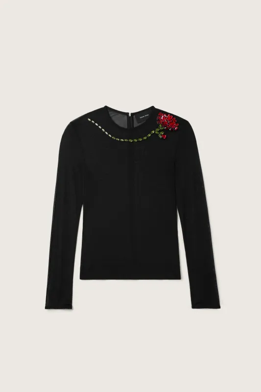 Embellished Carnation Mesh Top sold by Simone Rocha