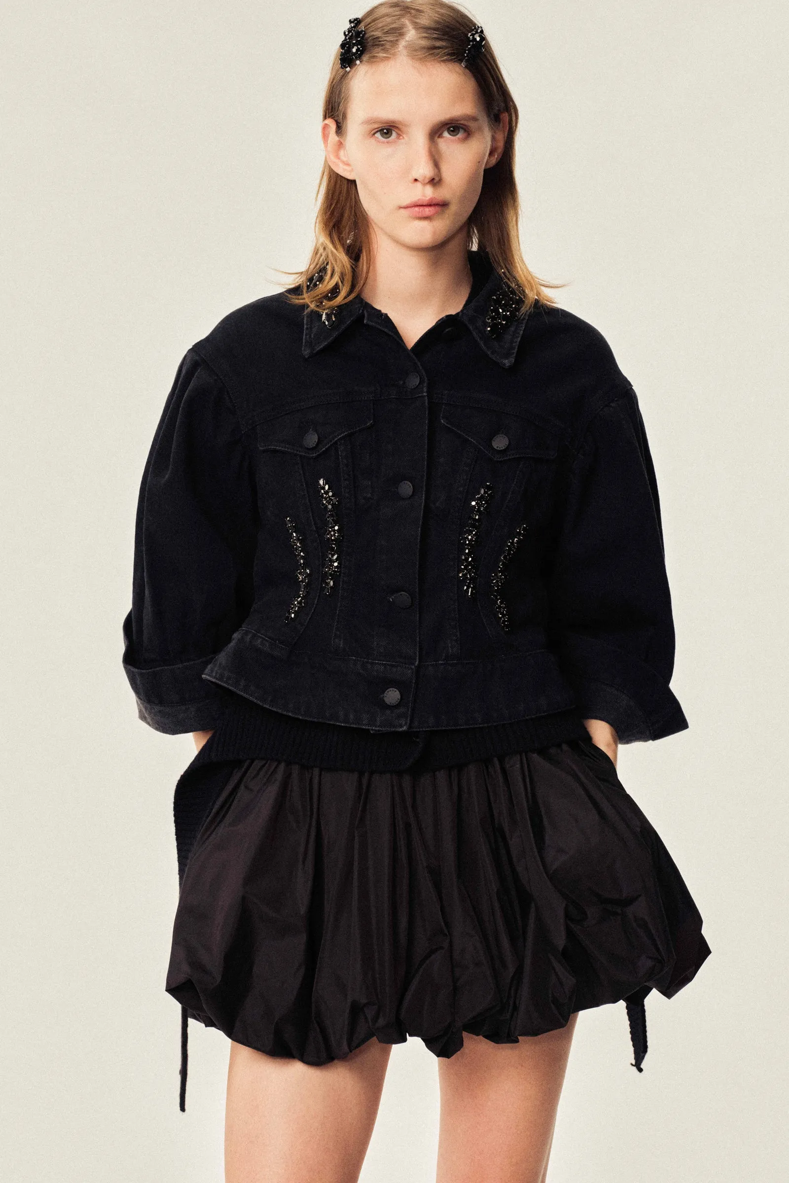 Turbo Embellished Sculpted Denim Jacket sold by Simone Rocha product image thumbnail 2