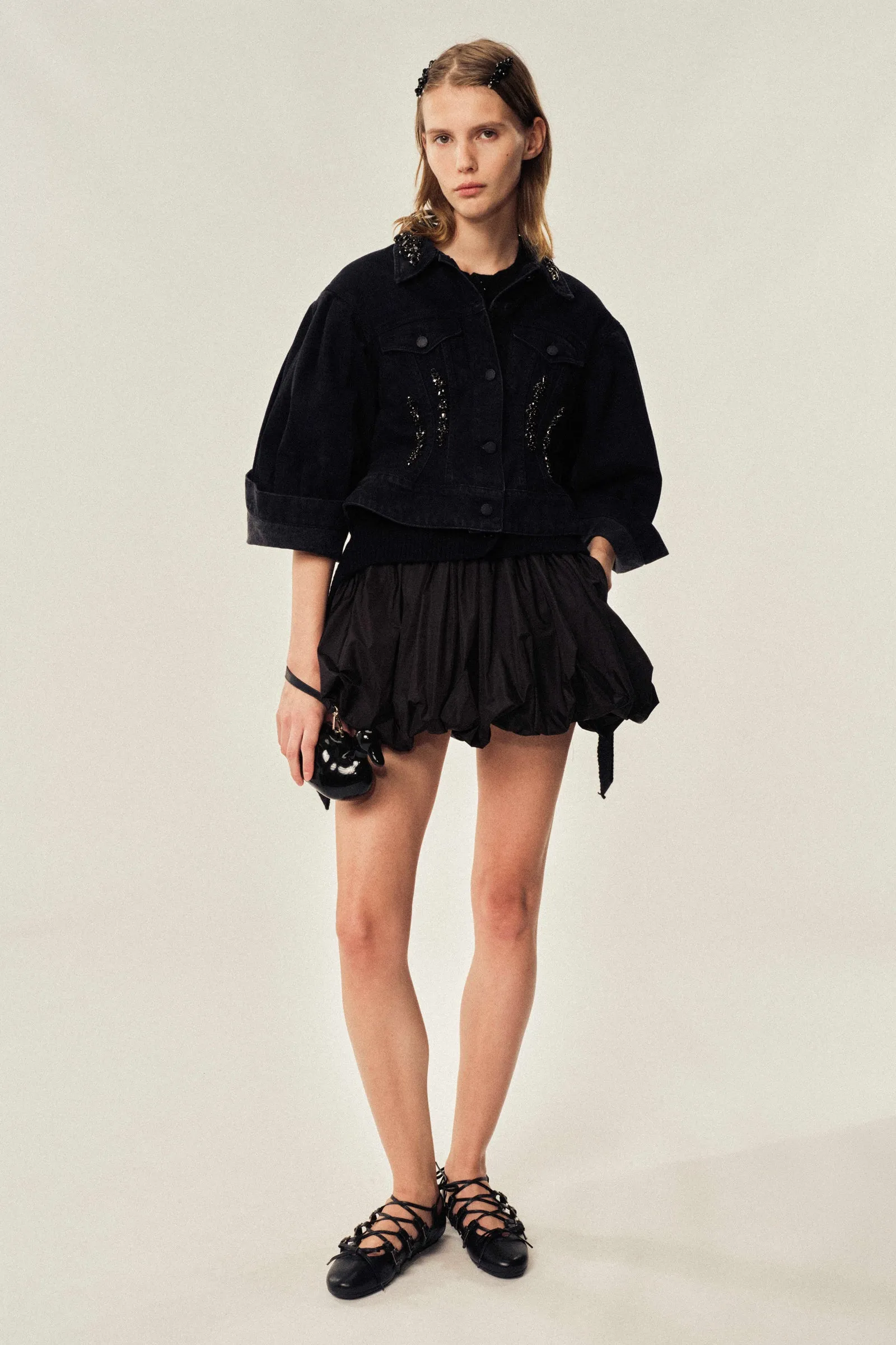 Turbo Embellished Sculpted Denim Jacket sold by Simone Rocha