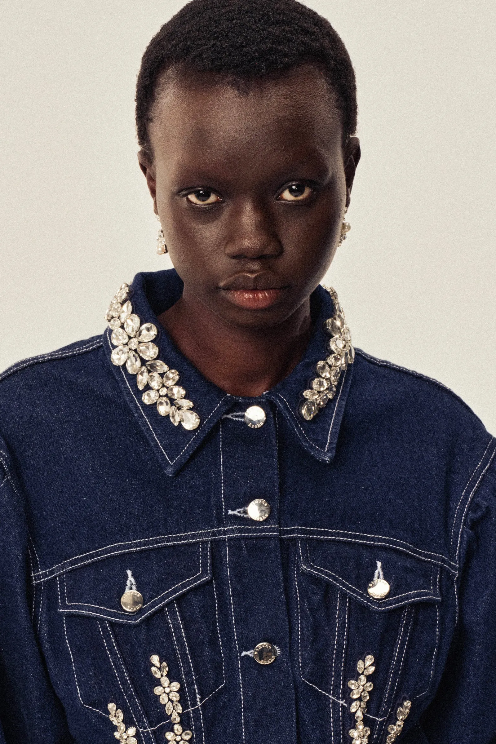 Turbo Embellished Sculpted Denim Jacket sold by Simone Rocha product image thumbnail 3