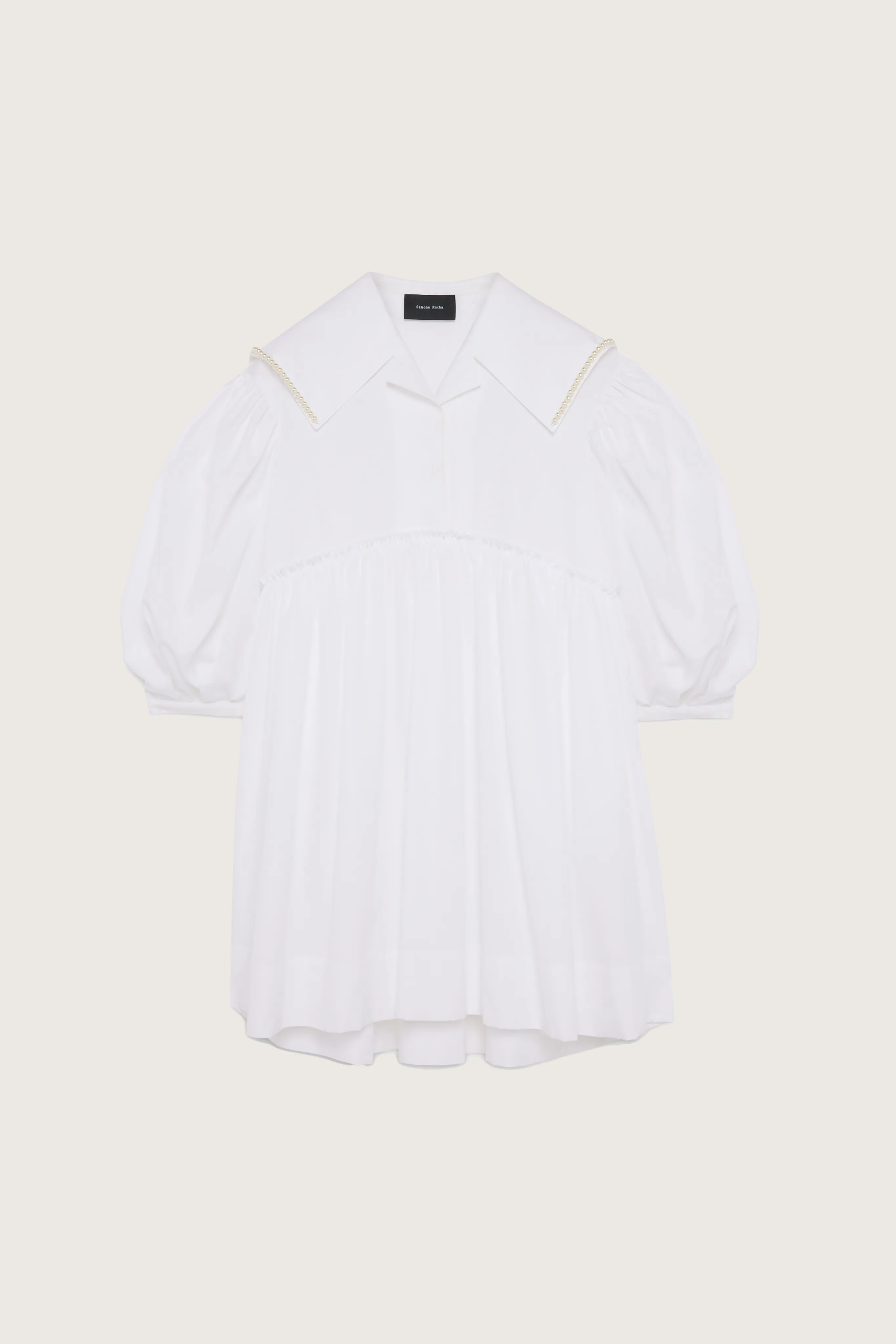 Beaded Sailor Collar Shirt Dress sold by Simone Rocha
