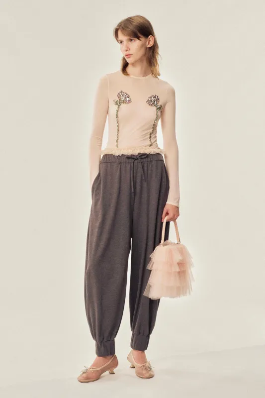 Exposed Frilly Brief Joggers made by Simone Rocha