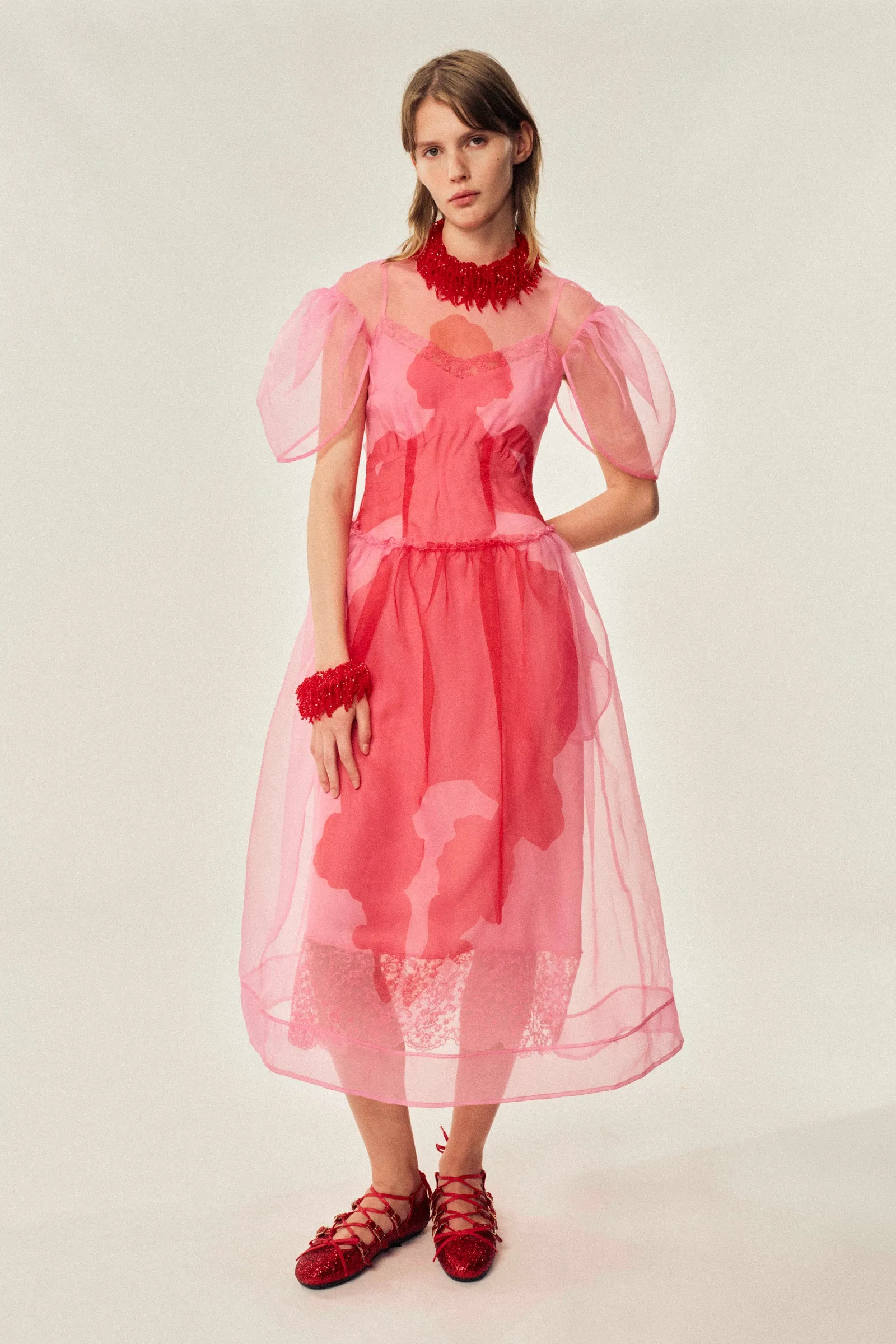 Petal Sleeve Dancing Organza Dress sold by Simone Rocha