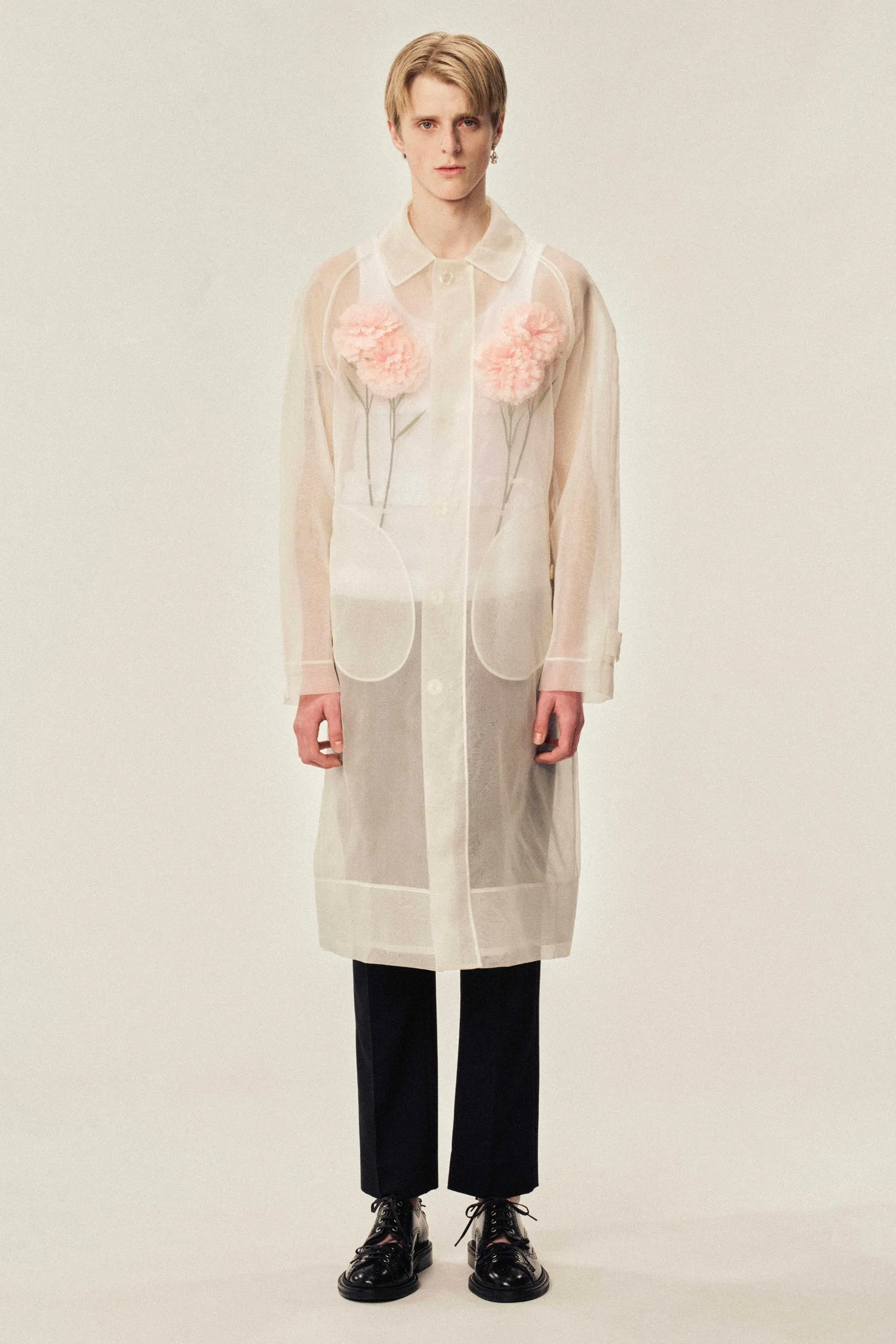 Stuffed Carnation Car Coat sold by Simone Rocha