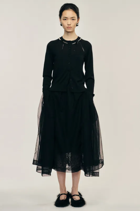 Pearl & Chain Bow Cardigan sold by Simone Rocha