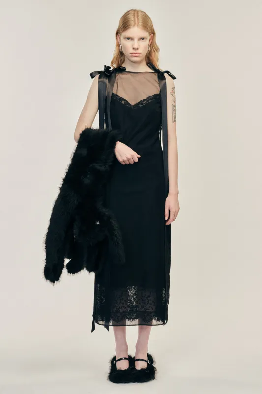 Sheer Bow Ribbon Tail Dress made by Simone Rocha
