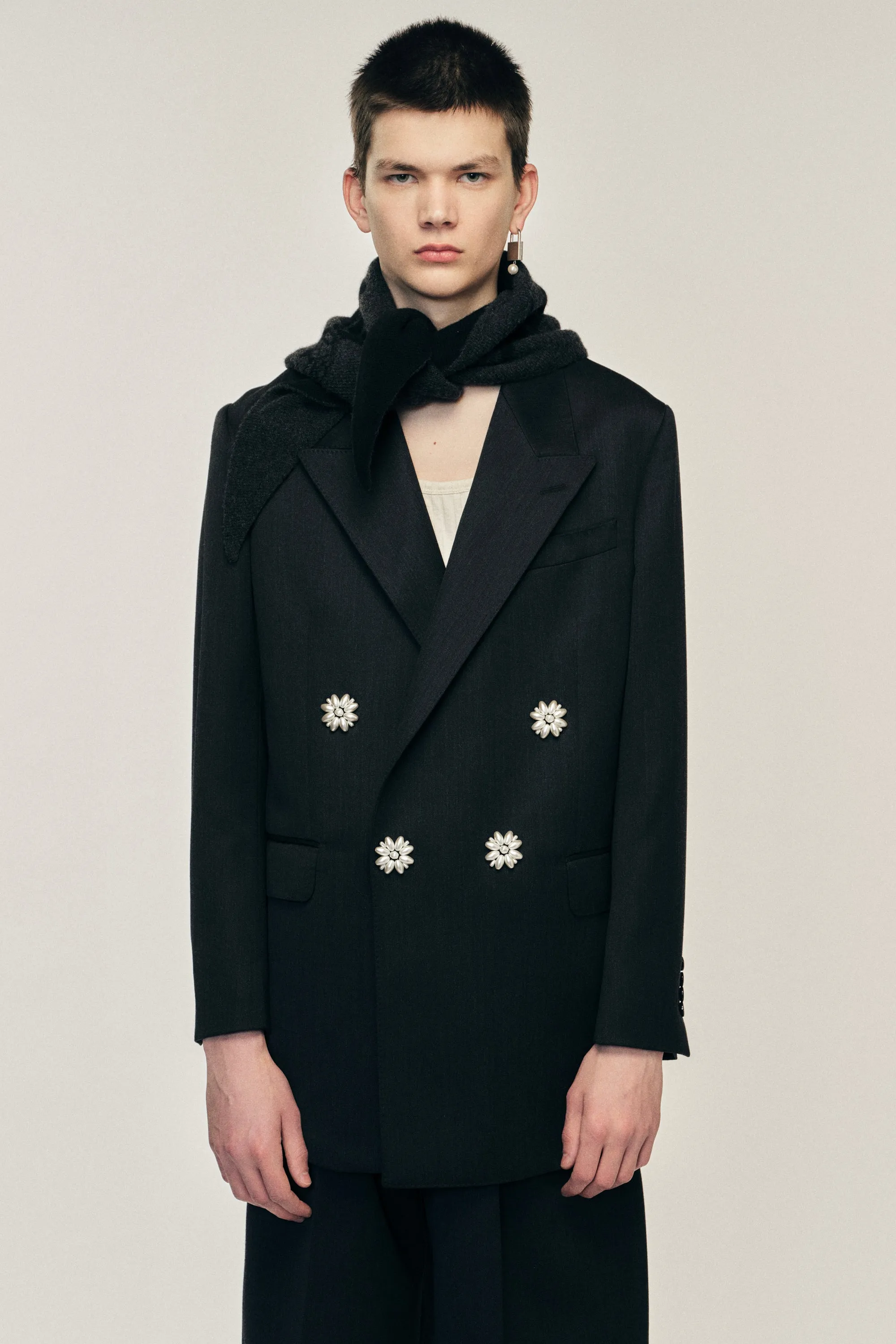 Double Breasted Pearl Button Jacket sold by Simone Rocha product image thumbnail 4