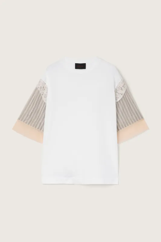 Trapped Lace Patchwork T-Shirt sold by Simone Rocha