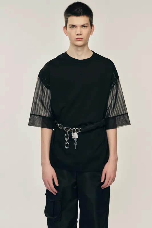 Trapped Lace Patchwork T-Shirt sold by Simone Rocha
