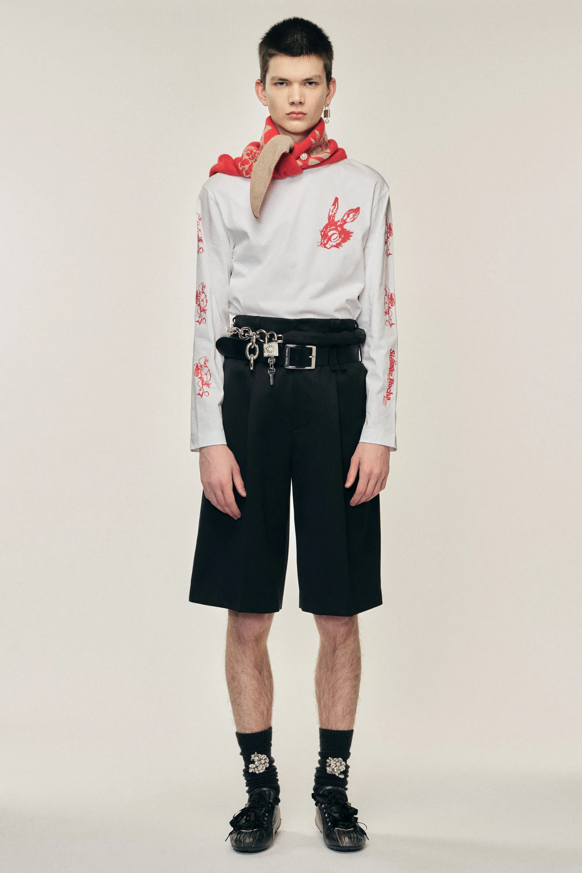 Wide Leg Multi Belt Loop Shorts sold by Simone Rocha