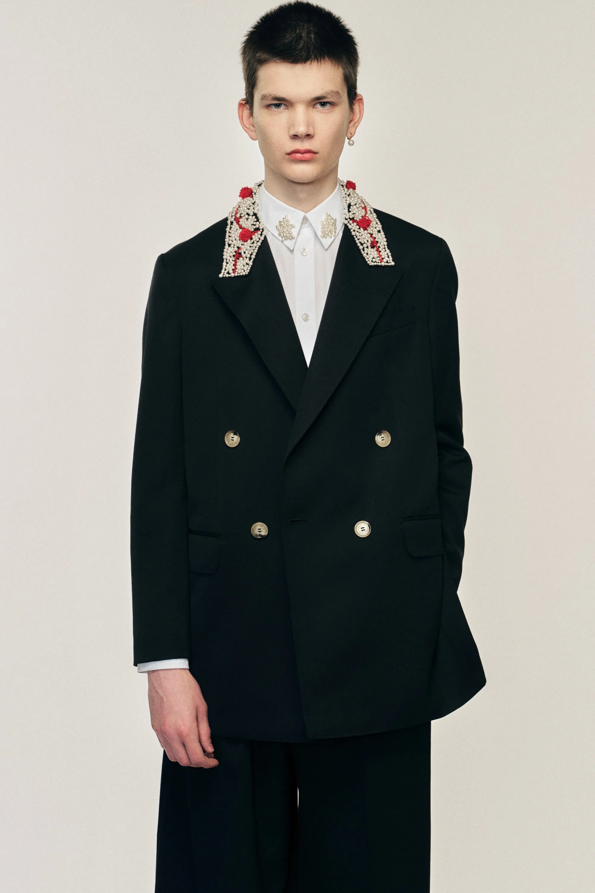 Beaded Flower Cluster Classic Shirt sold by Simone Rocha product image thumbnail 3
