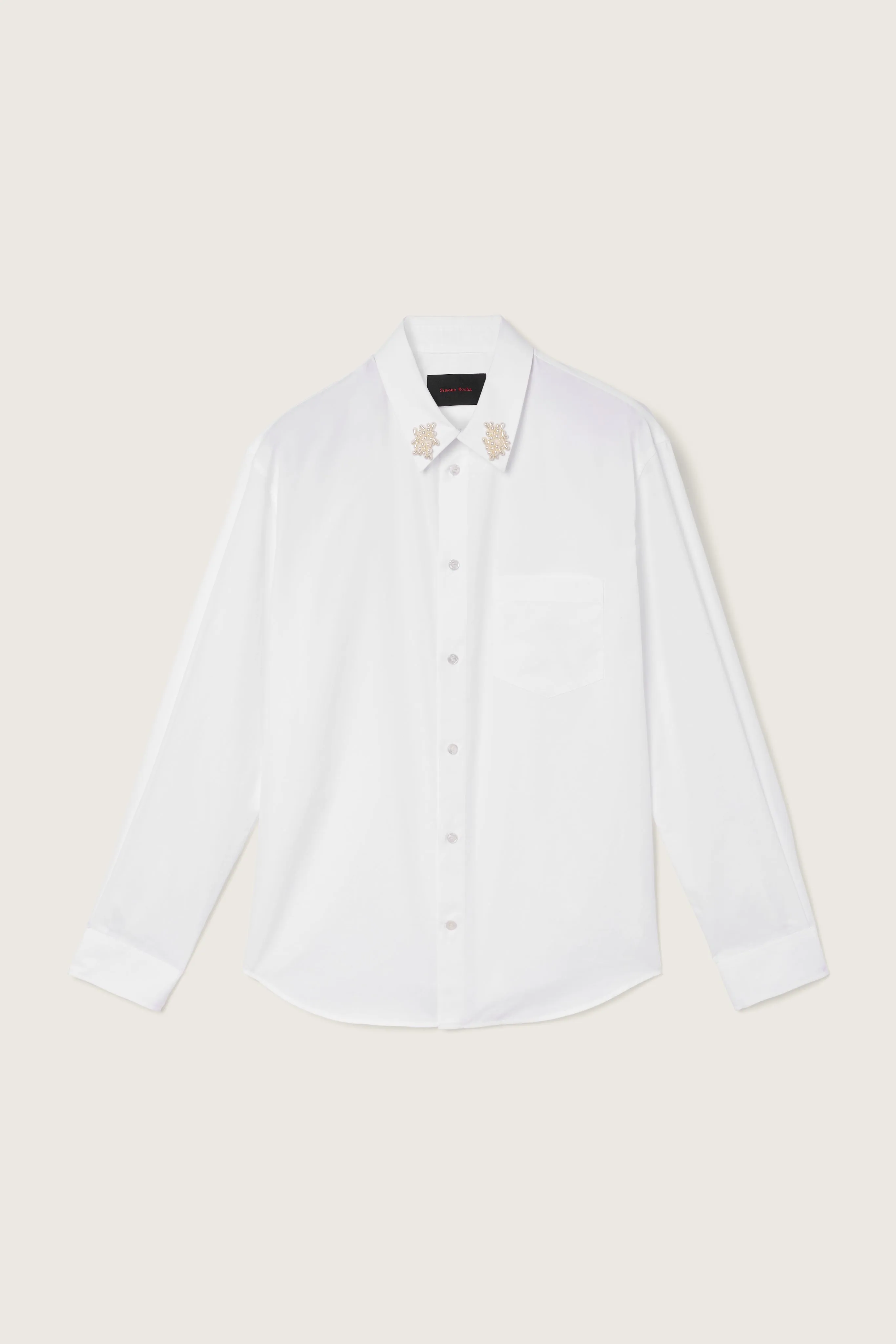Beaded Flower Cluster Classic Shirt sold by Simone Rocha