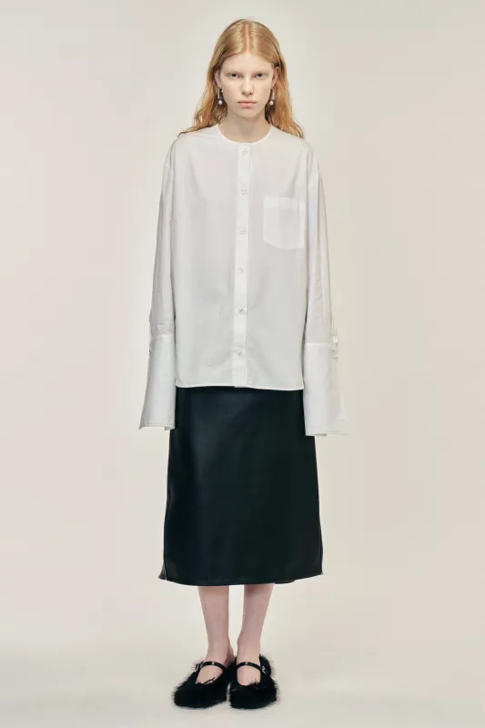 Collarless Elongated Cuff Shirt sold by Simone Rocha