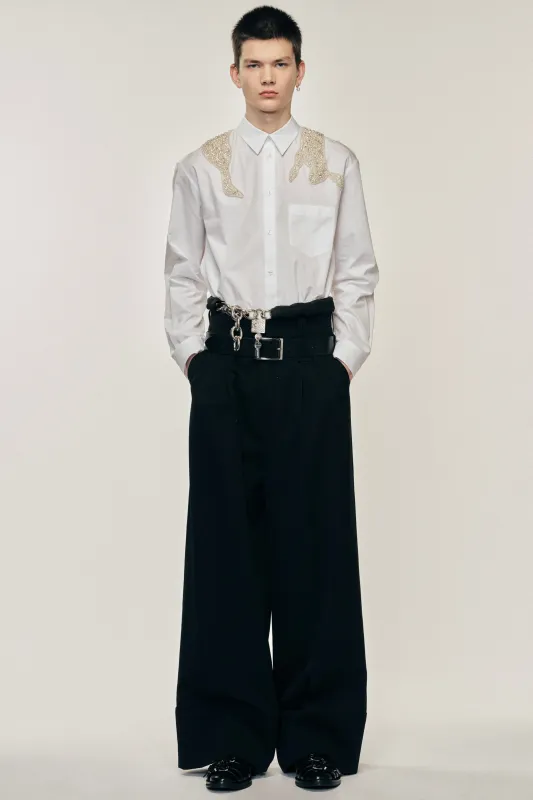 Wide Leg Multi Belt Loop Trousers sold by Simone Rocha