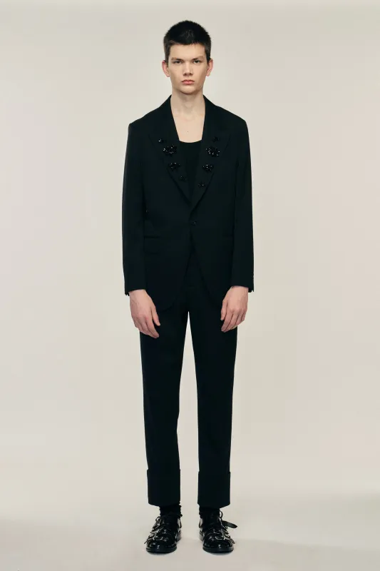 Embellished Relaxed Wide Peak Jacket sold by Simone Rocha