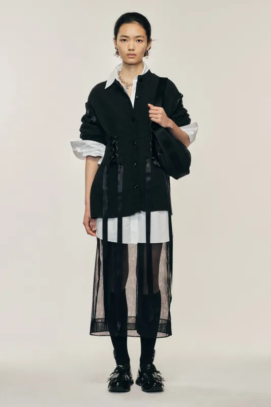 Sculpted Ribbon Corset Cardigan made by Simone Rocha