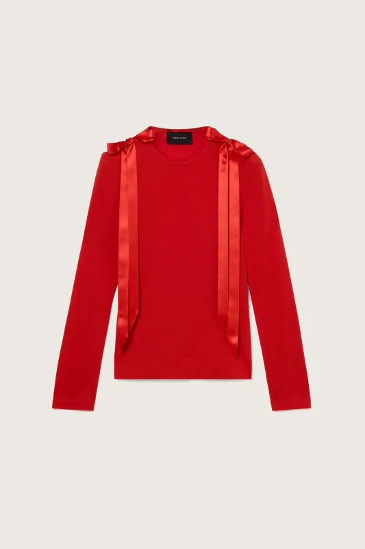 Bow Ribbon Tail Long Sleeve T-Shirt sold by Simone Rocha