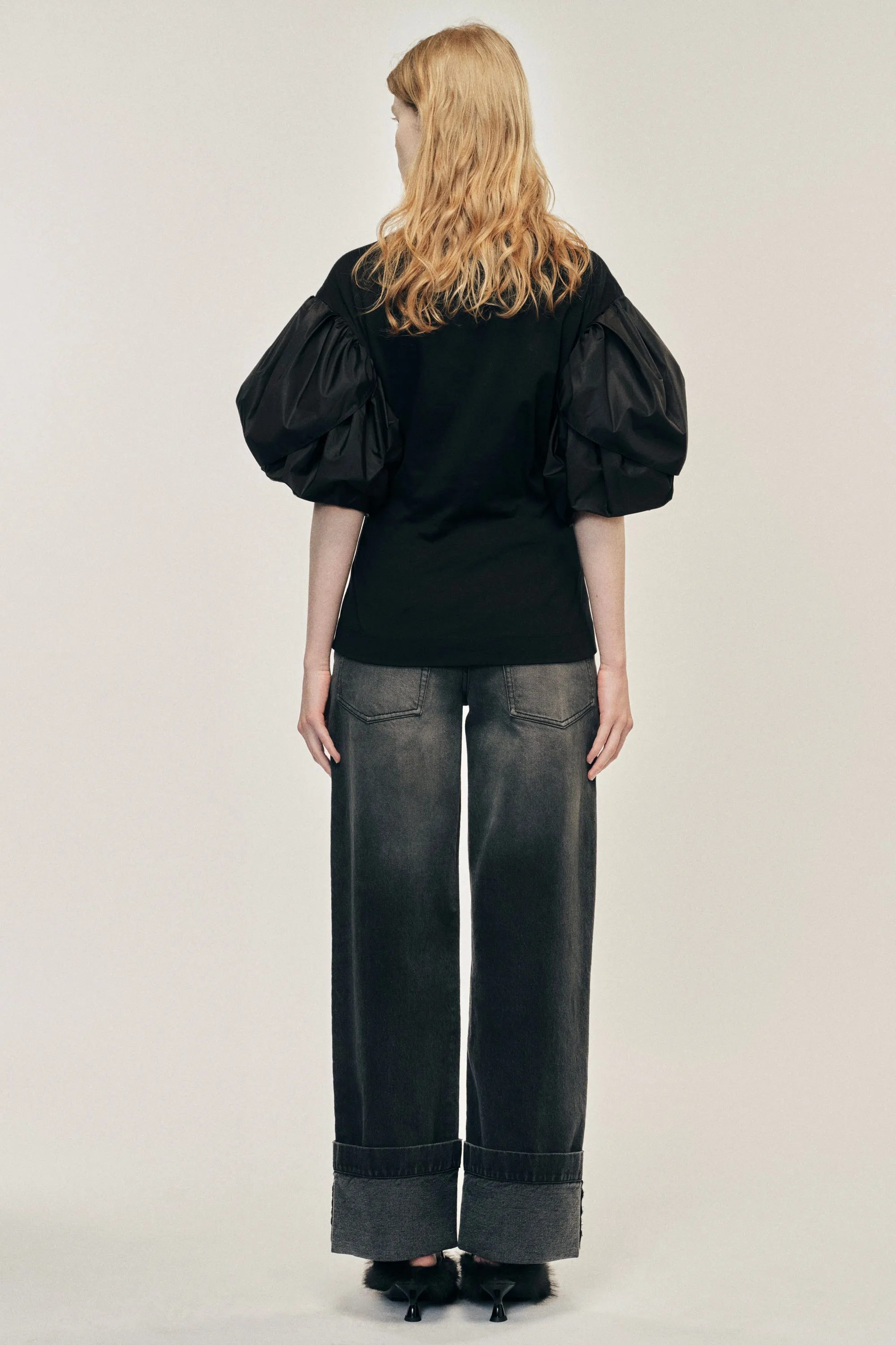 Sculpted Petal Sleeve Contrast T-Shirt sold by Simone Rocha product image thumbnail 2