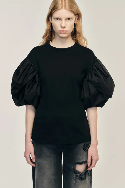 Sculpted Petal Sleeve Contrast T-Shirt sold by Simone Rocha