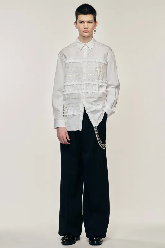 Lace Ribbon Trim Easy Shirt sold by Simone Rocha