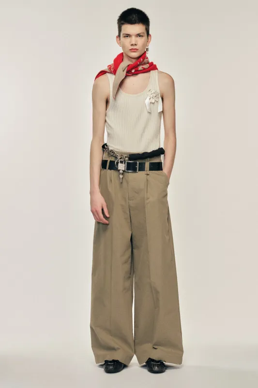 Wide Leg Multi Belt Loop Trousers made by Simone Rocha