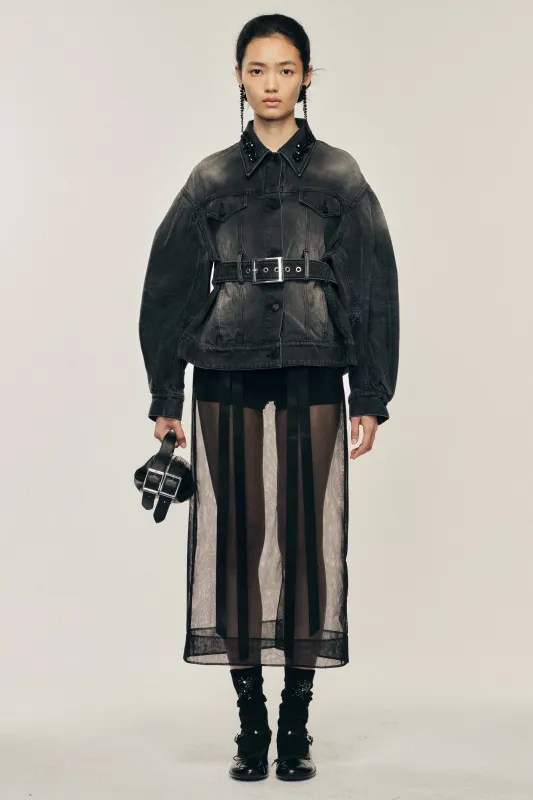 Sheer Bow Ribbon Pencil Skirt sold by Simone Rocha