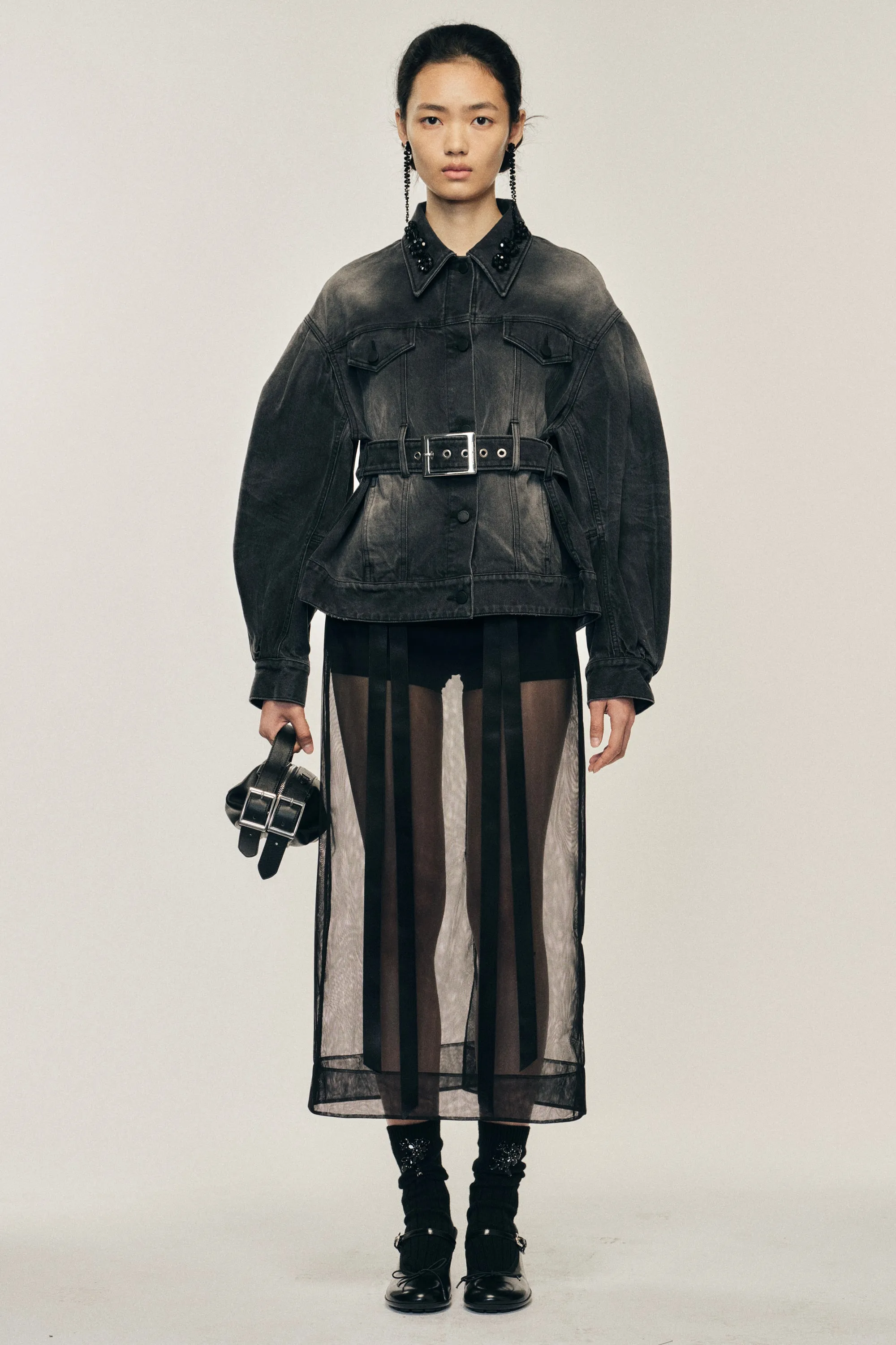 Sheer Bow Ribbon Pencil Skirt sold by Simone Rocha