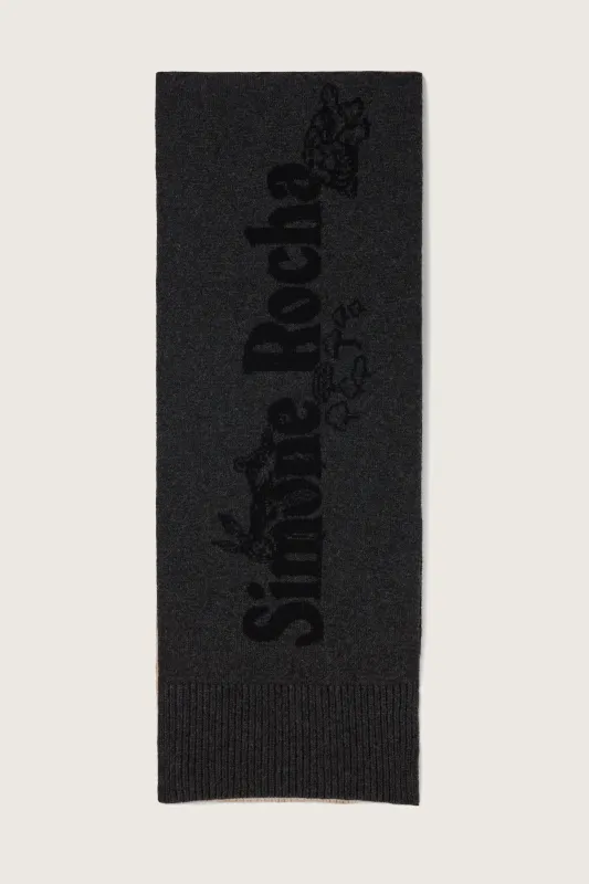 Long Graphic Logo Knit Scarf sold by Simone Rocha