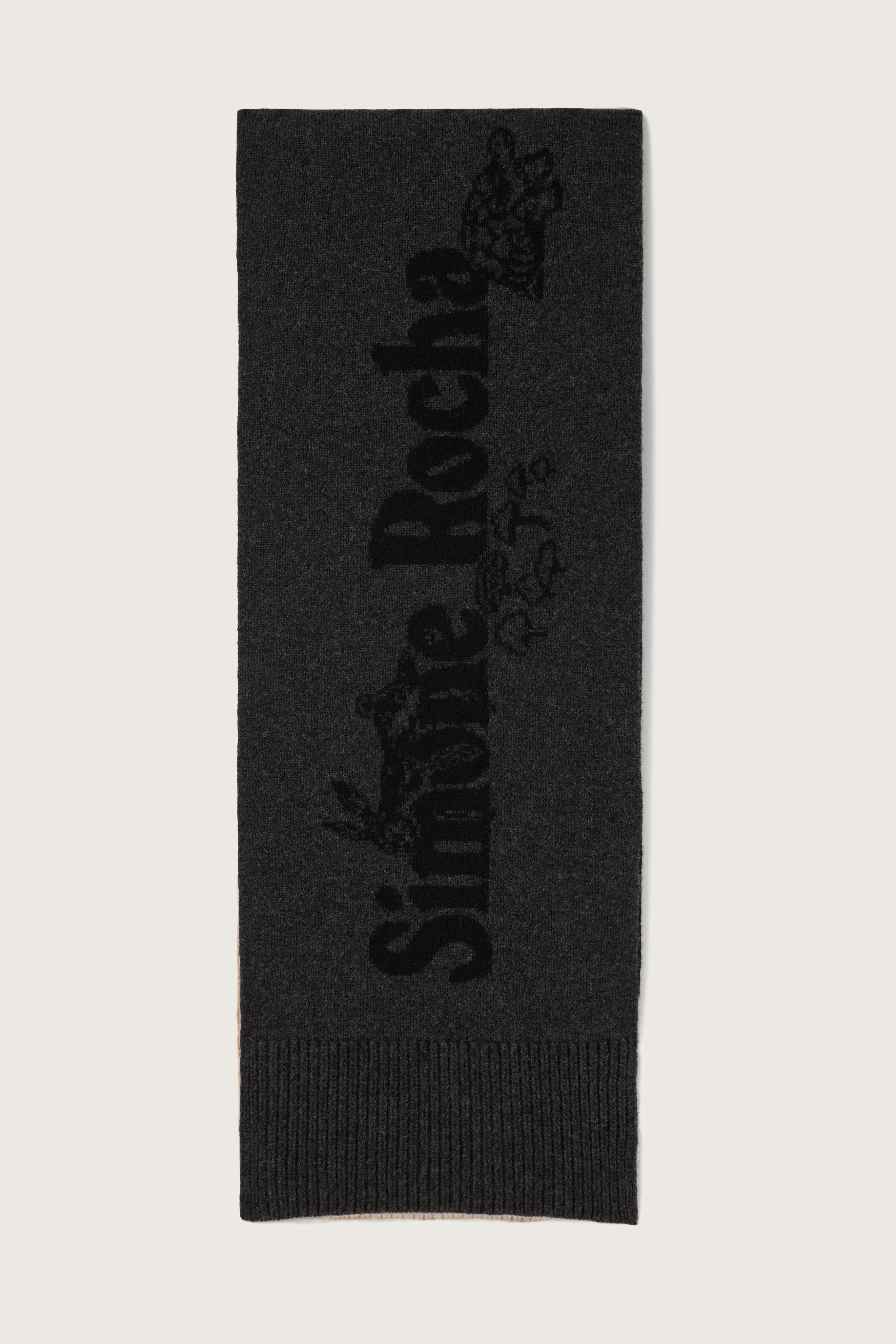 Long Graphic Logo Knit Scarf sold by Simone Rocha