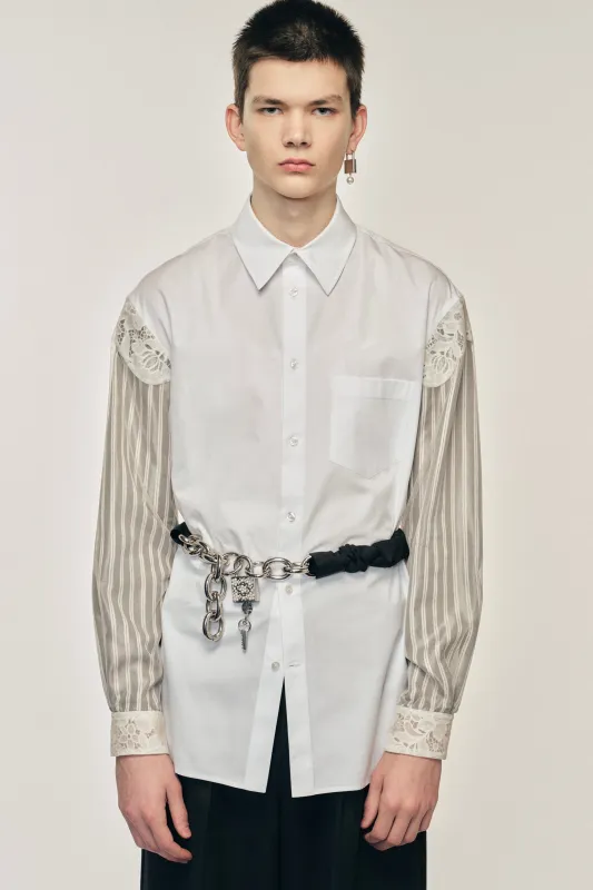 Trapped Lace Patchwork Easy Shirt made by Simone Rocha