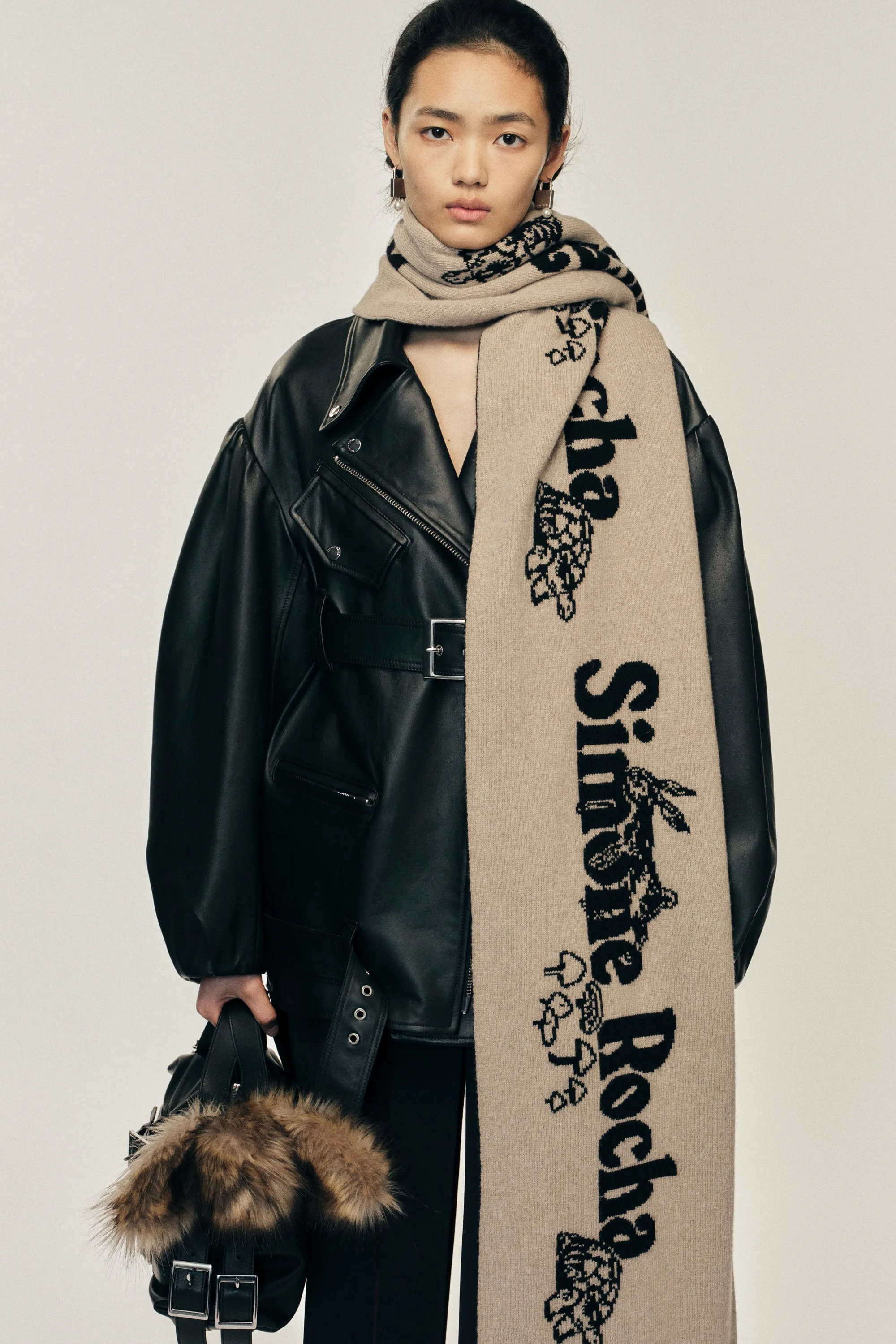 Long Graphic Logo Knit Scarf sold by Simone Rocha product image thumbnail 2
