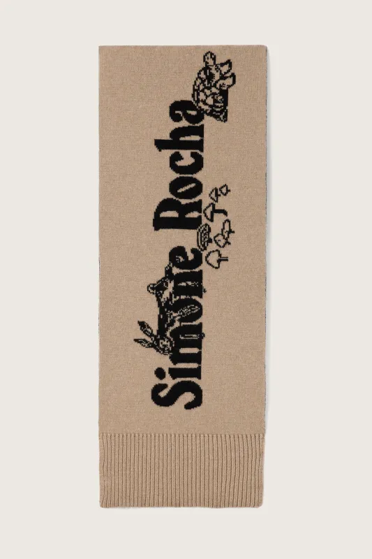 Long Graphic Logo Knit Scarf sold by Simone Rocha