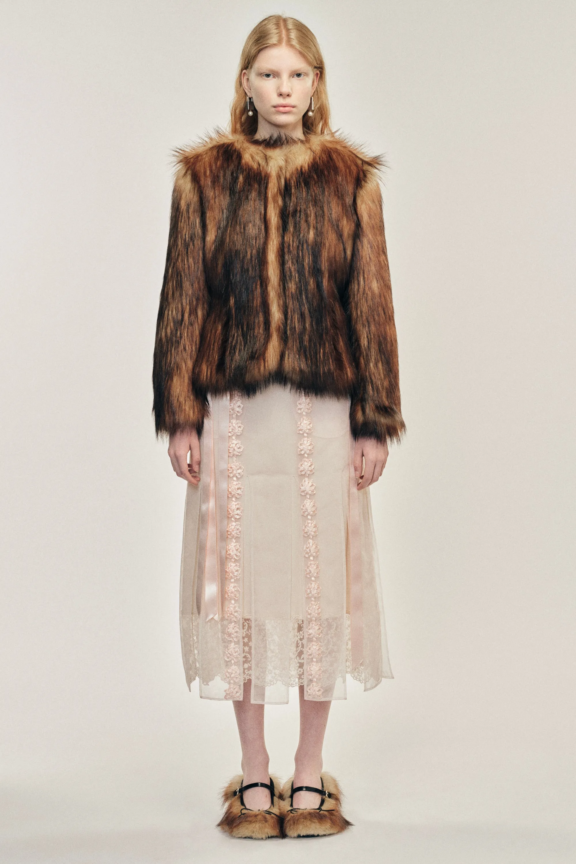Sculpted Faux Fur Fray Jacket sold by Simone Rocha