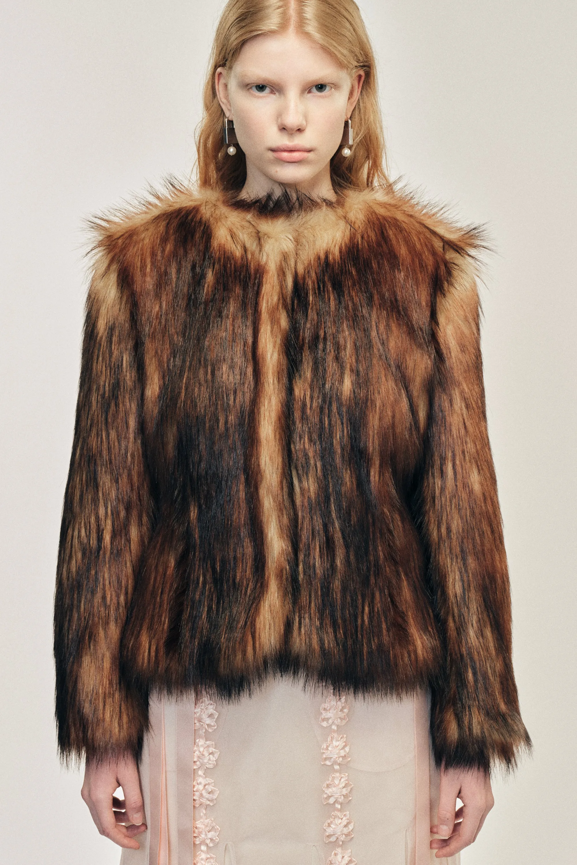 Sculpted Faux Fur Fray Jacket sold by Simone Rocha product image thumbnail 3