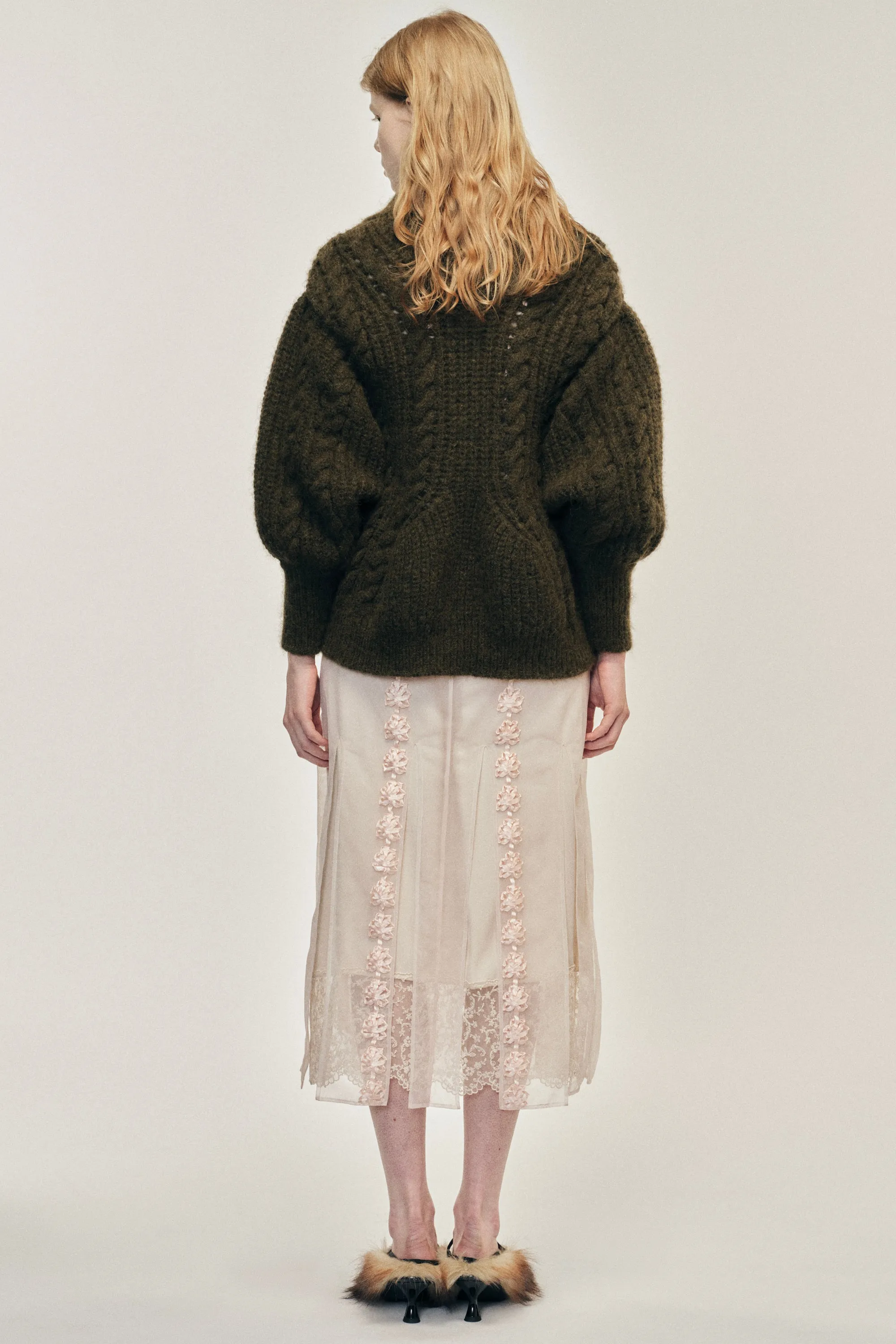 Sculpted Chunky Knit Chain Detail Cardigan sold by Simone Rocha product image thumbnail 2