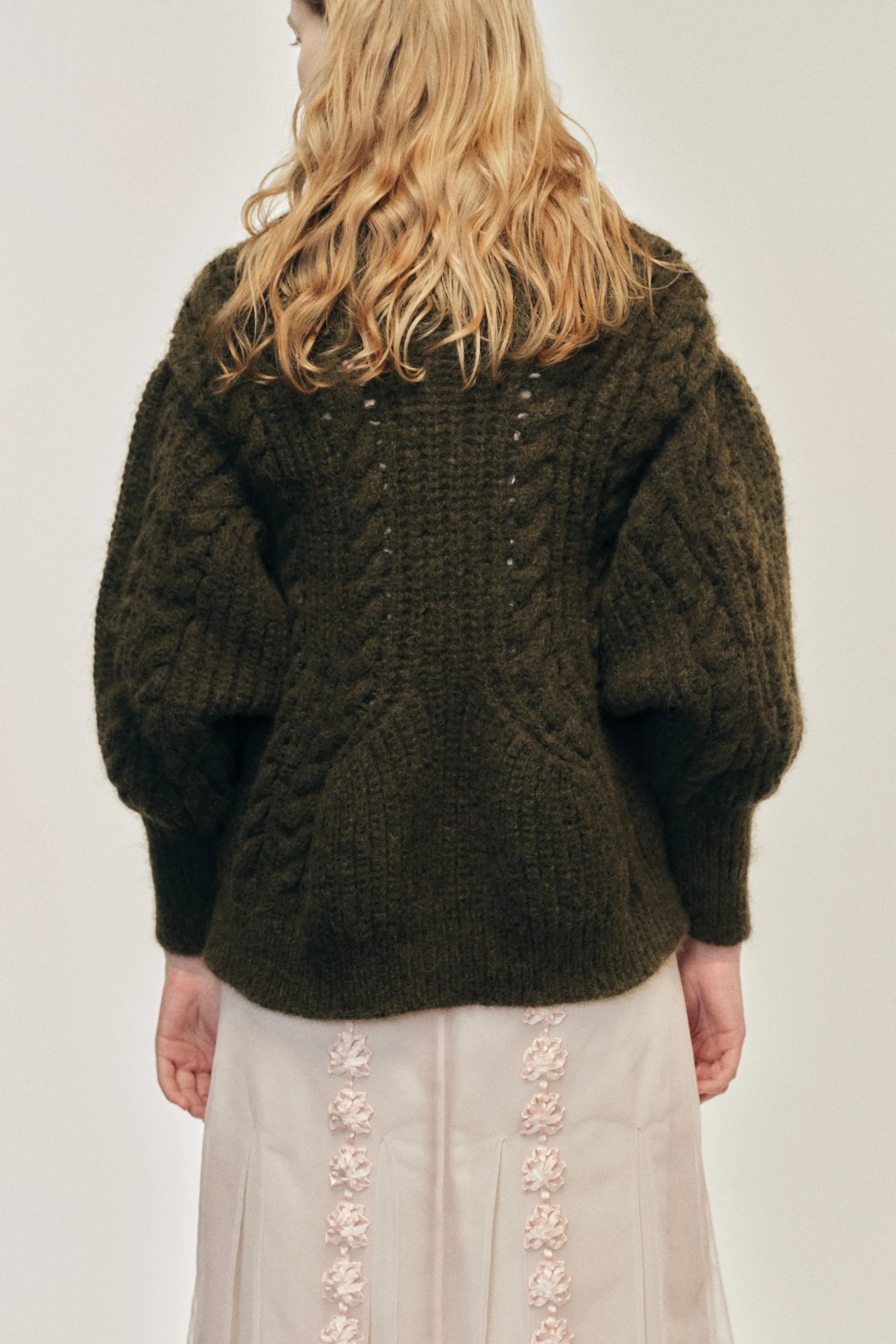 Sculpted Chunky Knit Chain Detail Cardigan sold by Simone Rocha product image thumbnail 4