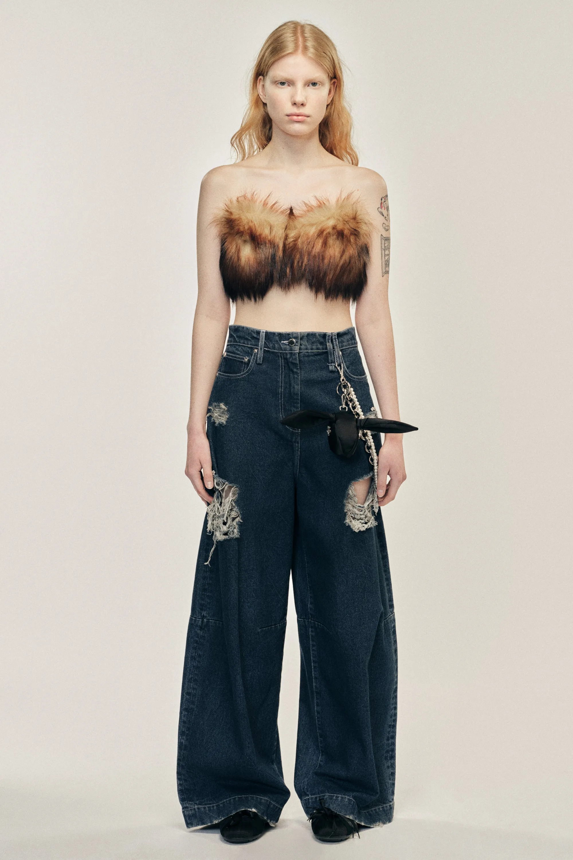 Embellished Wide Leg Puddle Jeans sold by Simone Rocha