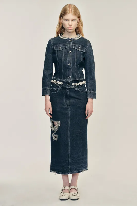 Embellished Kick Back Flare Skirt made by Simone Rocha