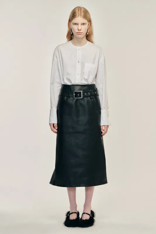 Multi Belt Loop Kick Back Skirt sold by Simone Rocha