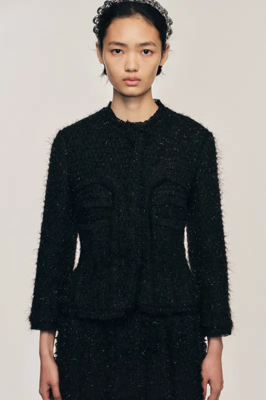 Sculpted Bust Fray Jacket made by Simone Rocha
