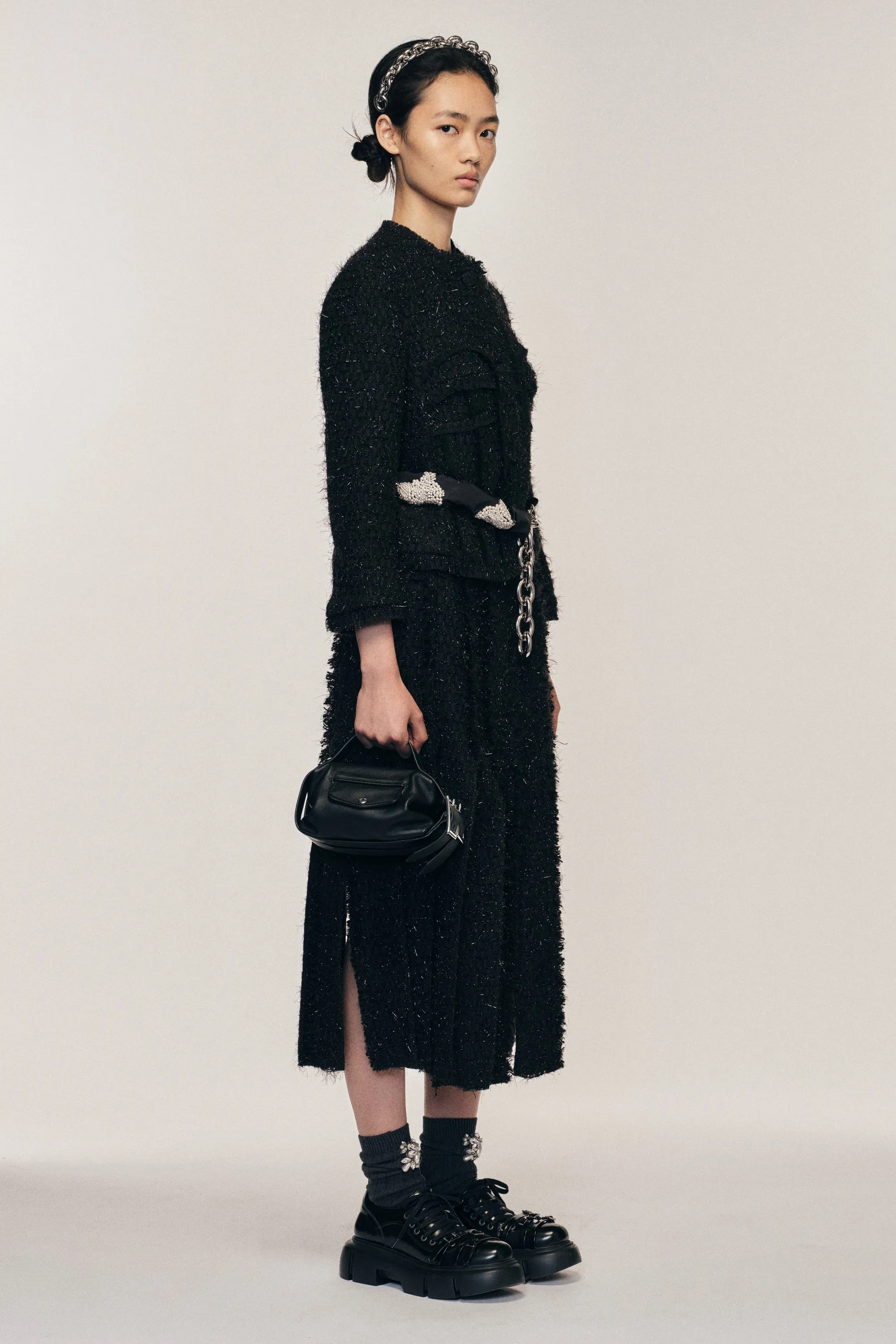 Sculpted Bust Fray Jacket sold by Simone Rocha product image thumbnail 3