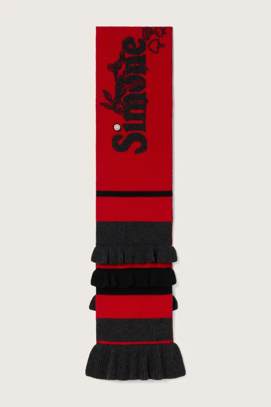 Ruffle Graphic Logo Knit Scarf sold by Simone Rocha