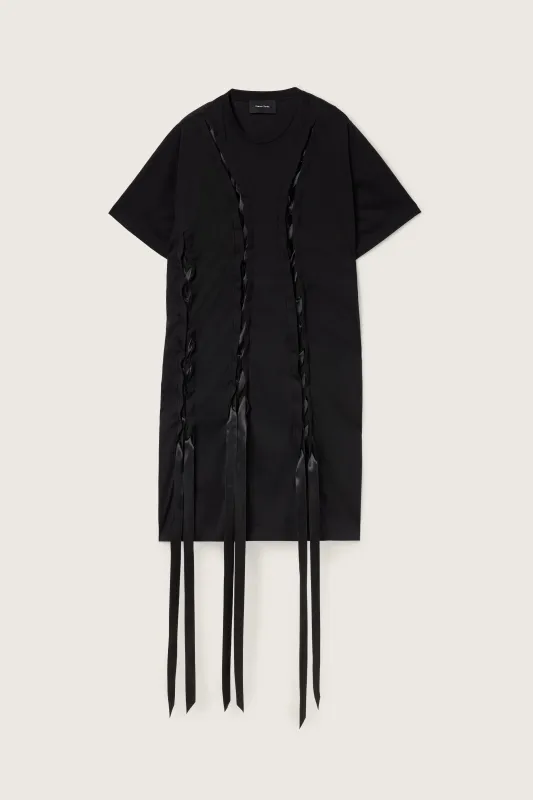 Unraveling Ribbon T-Shirt Dress made by Simone Rocha